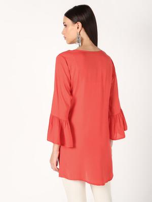zari embroidered a-line kurti - 16641697 - Standard Image - 3