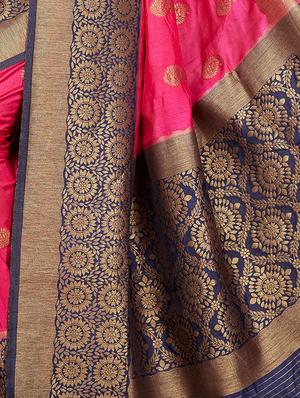 self-design woven saree with blouse - 16641753 - Standard Image - 3