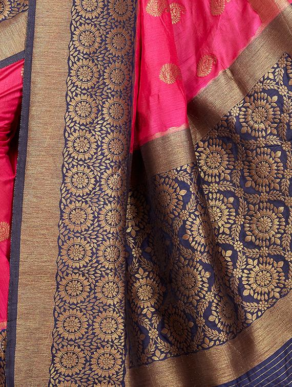 self-design woven saree with blouse - 16641753 - Zoom Image - 3