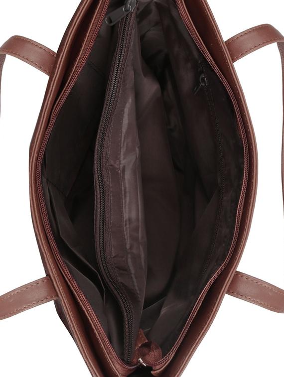 brown leatherette (pu) regular tote - 16642630 - Zoom Image - 3