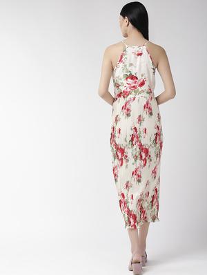 halter neck floral a-line dress - 16642817 - Standard Image - 3