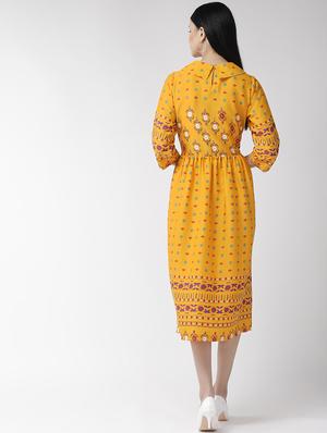 peter pan neck gathered a-line dress - 16642821 - Standard Image - 3