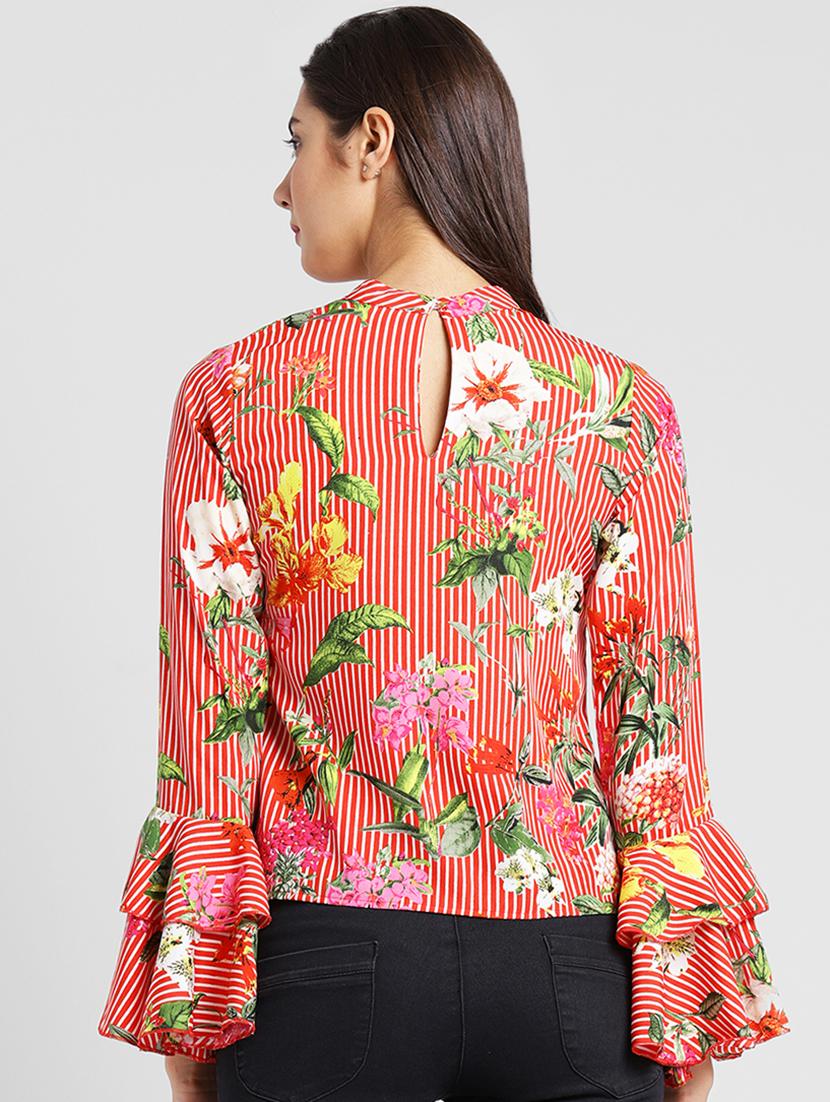 bell sleeved striped top - 16642828 - Zoom Image - 3