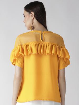 ruffle detail mesh inserted top - 16642834 - Standard Image - 3