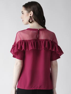 ruffle detail mesh inserted top - 16642835 - Standard Image - 3