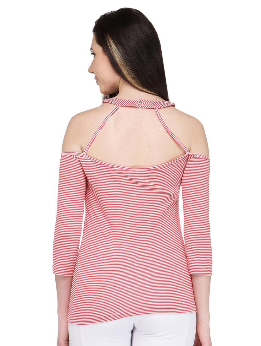 choker neck striped top - 16642841 - Zoom Image - 3