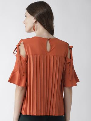 cold shoulder pleated top - 16642849 - Standard Image - 3
