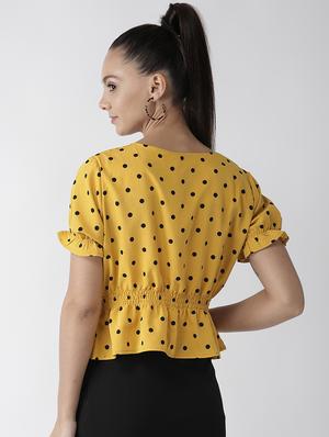 tassel tie up polka dots top - 16642852 - Standard Image - 3