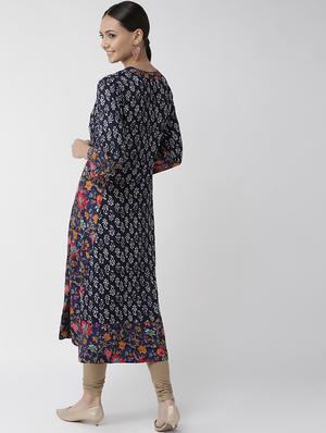 floral print a-line kurta - 16642890 - Standard Image - 3