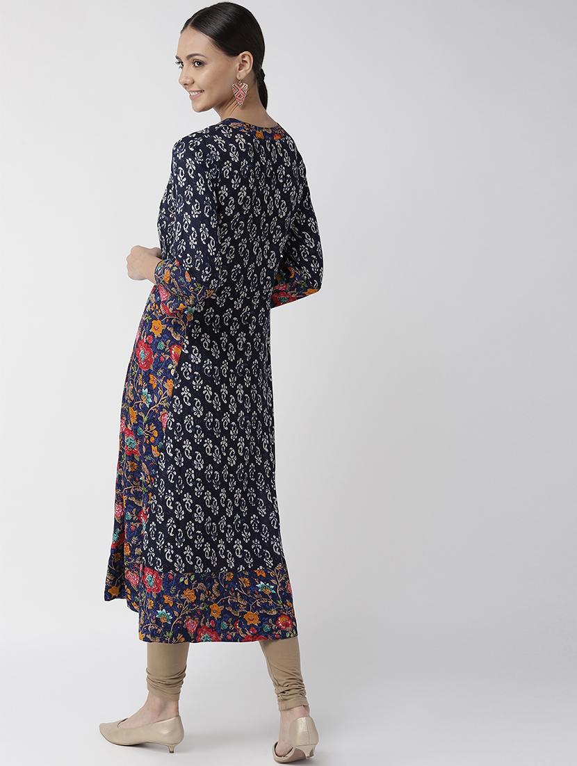 floral print a-line kurta - 16642890 - Zoom Image - 3