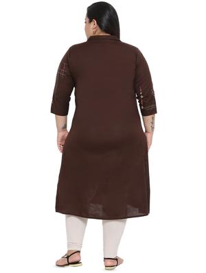 embroidered work a-line kurta - 16642930 - Standard Image - 3