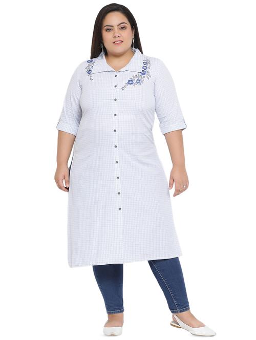 floral embroidered a-line kurta - 16642932 - Standard Image - 1