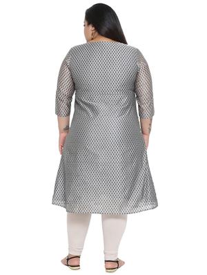embroidered a-line kurta - 16642935 - Standard Image - 3