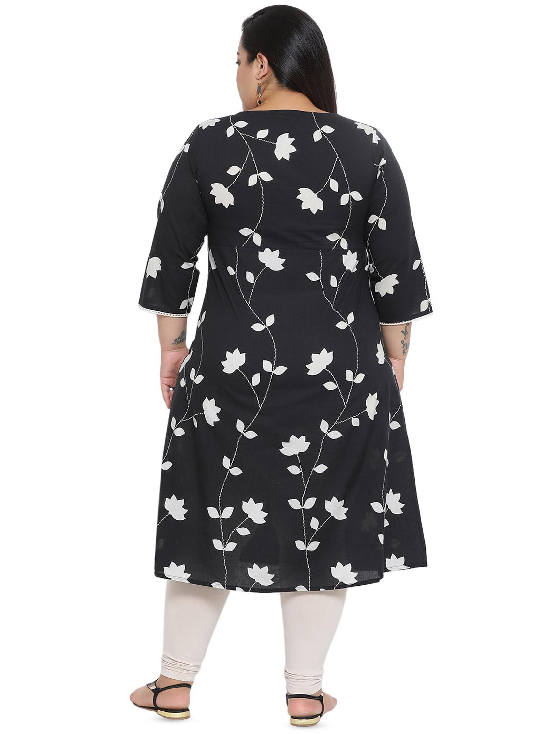floral printed a-line kurta - 16642936 - Zoom Image - 3
