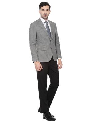 grey striped casual blazer - 16643071 - Standard Image - 3