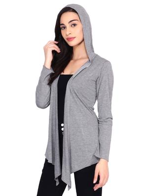 hooded neck asymmetric shrug - 16643370 - Standard Image - 3