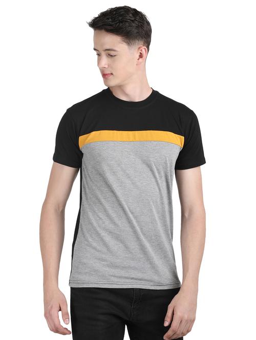 grey color block t-shirt - 16643407 - Very Small Image - 1