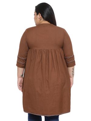 tie up neck lace insert tunic - 16643528 - Standard Image - 3
