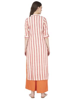 striped straight kurta - 16643543 - Standard Image - 3