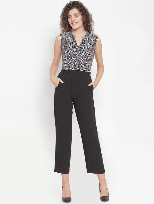 mandarin neck full leg jumpsuit - 16643682 - Standard Image - 1