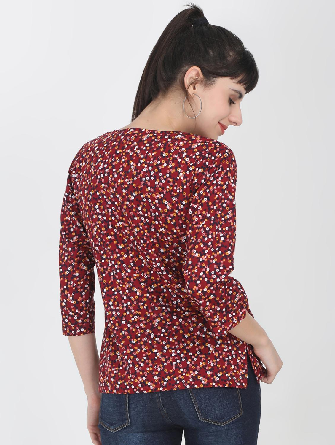 tie knot floral top - 16643707 - Zoom Image - 3