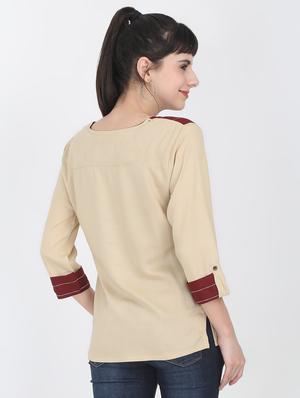 round neck color block striped top - 16643710 - Standard Image - 3