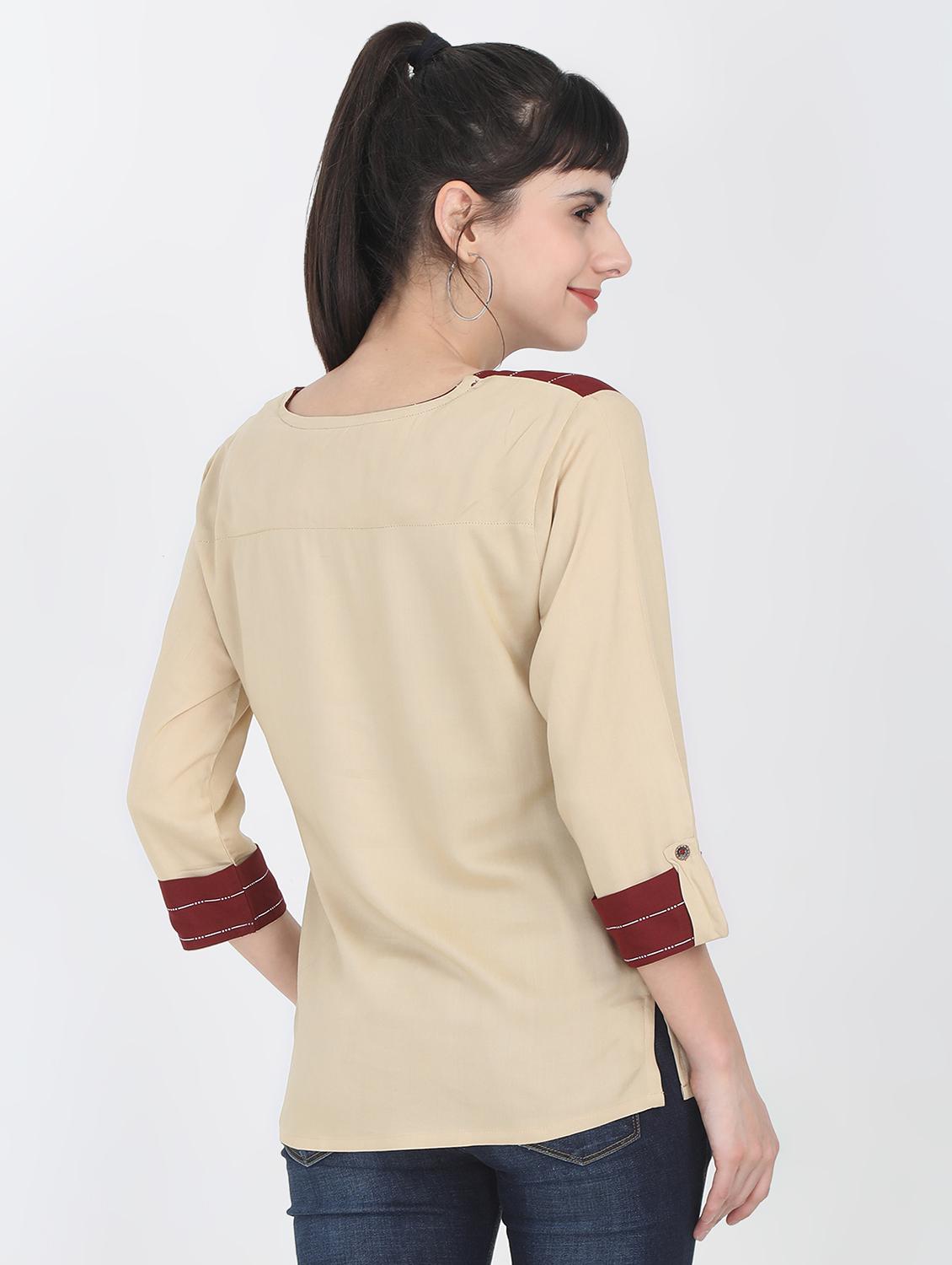 round neck color block striped top - 16643710 - Zoom Image - 3
