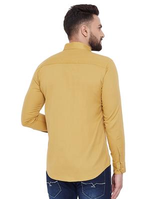 mustard solid casual shirt - 16643981 - Standard Image - 3