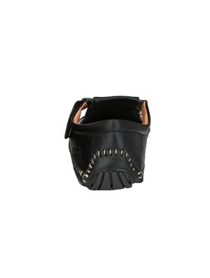 black leatherette slip on sandals - 16644010 - Standard Image - 3