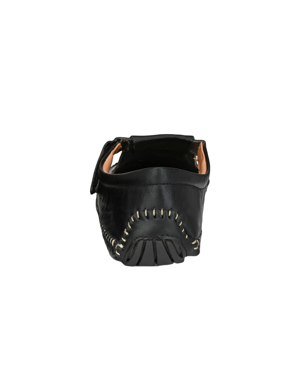 black leatherette slip on sandals - 16644010 - Zoom Image - 3