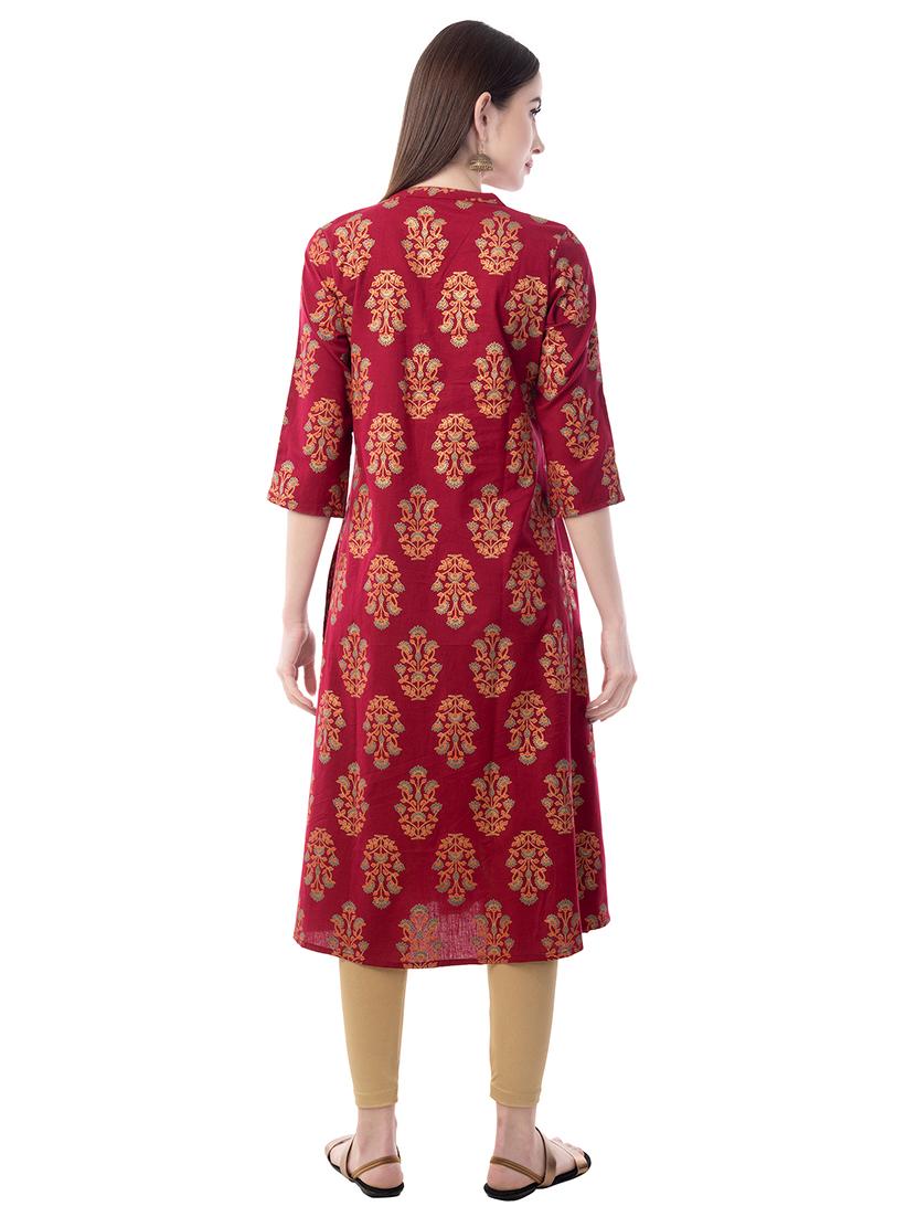 block printed a-line kurta - 16644151 - Zoom Image - 3