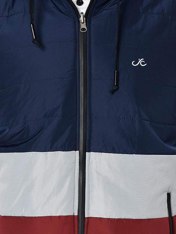 navy blue color block reversible quilted jacket - 16645382 - Zoom Image - 6