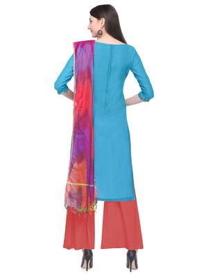 ethnic motif suit unstitched suit - 16645426 - Standard Image - 3