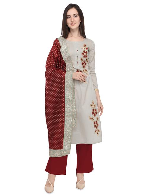 embroidered unstitched suit - 16645430 - Standard Image - 1