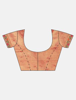 self-deign banarasi saree with blouse - 16645640 - Standard Image - 3
