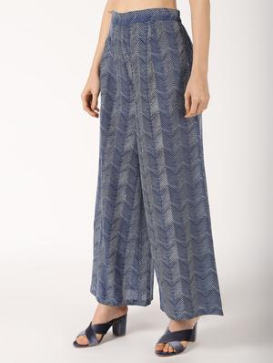 high rise chevron palazzo - 16645646 - Standard Image - 3