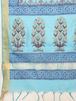 gold printed kurta skirt with dupatta set - 16645775 - Standard Image - 6