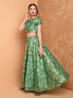 floral flared skirt with top set - 16645787 - Standard Image - 3