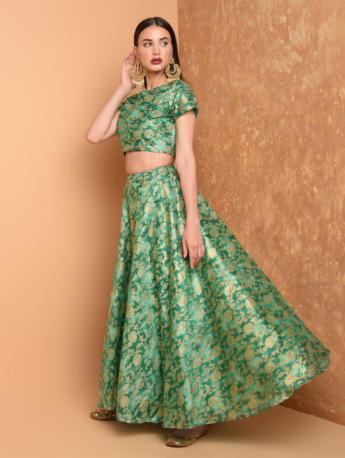 floral flared skirt with top set - 16645787 - Zoom Image - 3