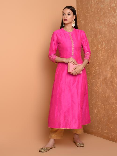embroidered kalidaar kurta with pant set - 16645791 - Standard Image - 1