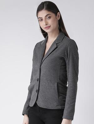 lapel neck solid jacket - 16645810 - Standard Image - 3