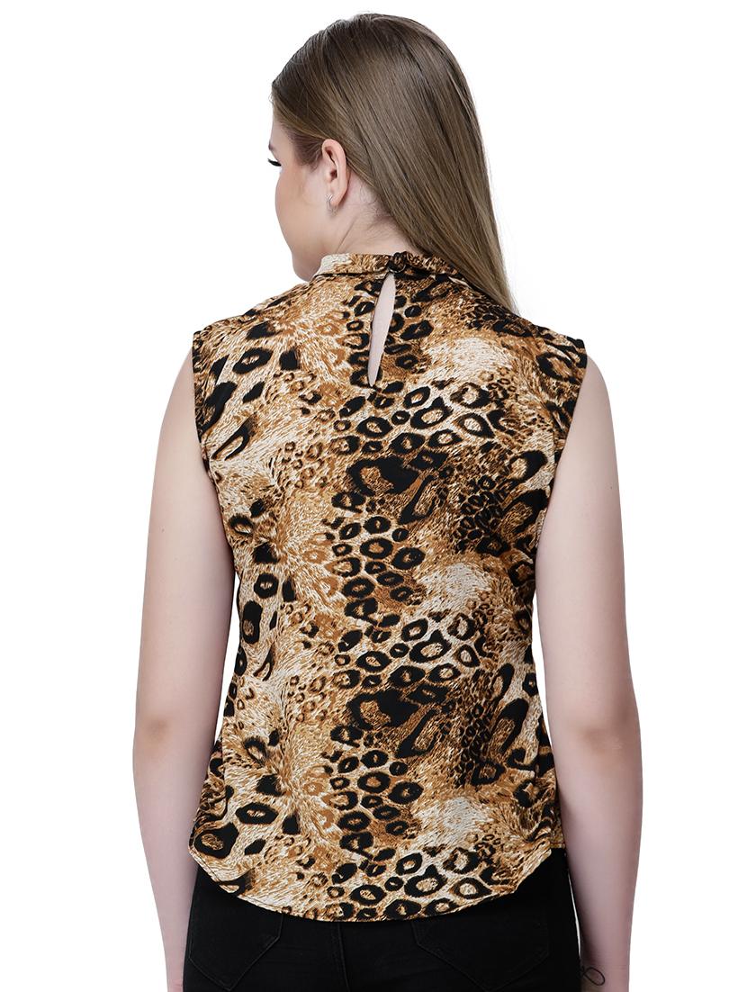 key hole neck animal print top - 16645861 - Zoom Image - 3