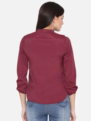 notch neck ruffle detail top - 16645883 - Standard Image - 3