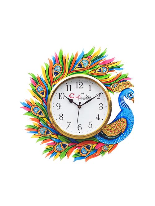handicraft peacock analog wall clock - 16647082 - Standard Image - 1