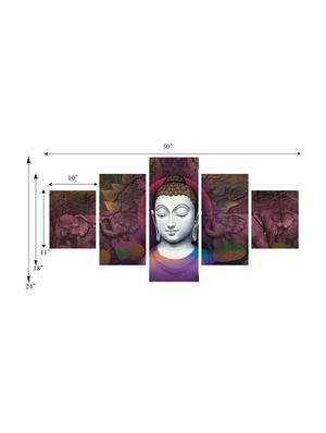 lord buddha premium canvas painting set of 5 - 16648111 - Standard Image - 3