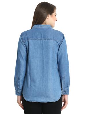 long sleeved denim shirt - 16648669 - Standard Image - 3