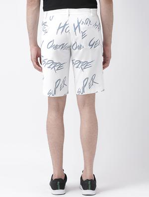 white typographic print bermuda shorts - 16648810 - Standard Image - 3
