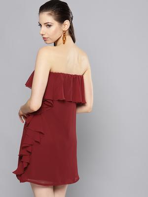 off shoulder ruffled a-line dress - 16649226 - Standard Image - 3
