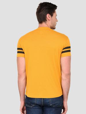 yellow chest print t-shirt - 16649310 - Standard Image - 3
