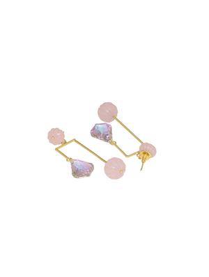 pink brass drop earring - 16649349 - Standard Image - 3